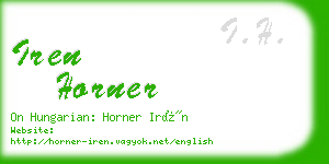 iren horner business card
